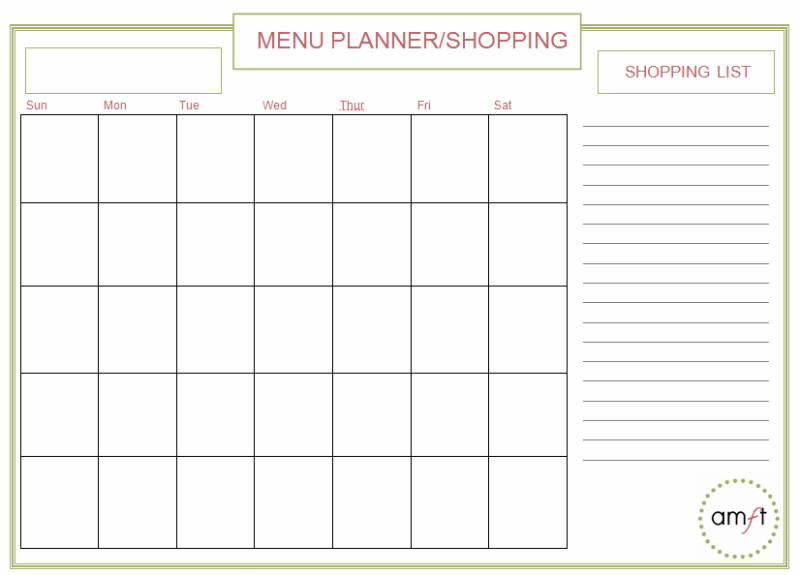 Monthly And Weekly Menu Planners Free Printables AMFT