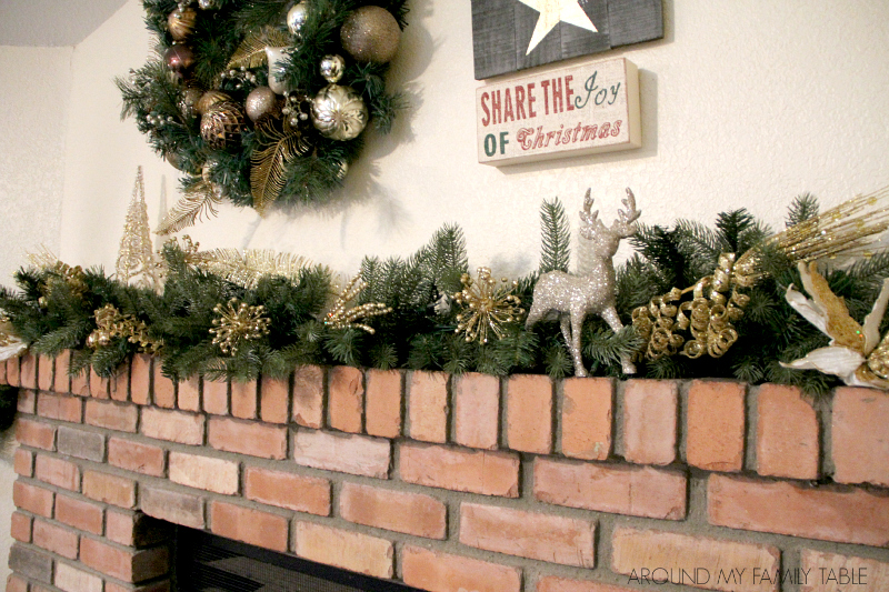 gold-christmas-mantle-around-my-family-table