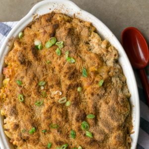 A twist on traditional macaroni and cheese, this Ham and Macaroni Casserole is an easy casserole and is a great use for leftover ham.