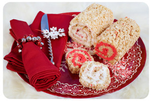 Swirly Peppermint Rice Krispies Roll-Ups