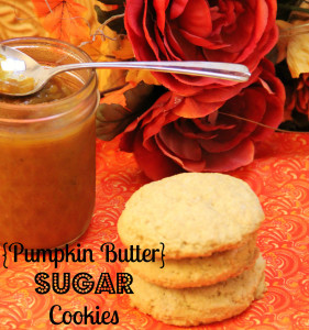 Delicious Pumpkin Butter Sugar Cookies are the perfect texture, not too cake like but not crunchy like a sugar cookie and just the right amount of pumpkin flavor!