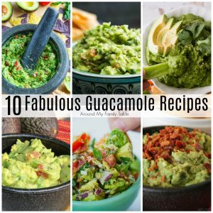 collage of guacamole recipes