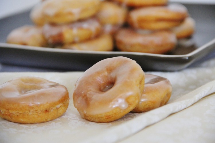 Mini Sweet Potato Donuts with Maple Glaze -- AMFT