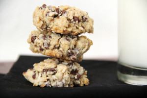 Coconut Chocolate Chip Oatmeal Cookies