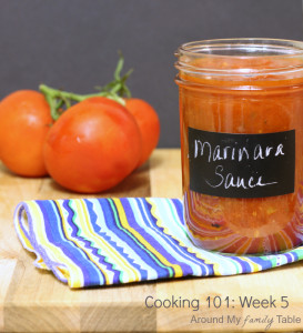 Homemade Marinara Sauce...part of a free 16 week cooking class