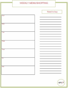 Monthly and Weekly Menu Planners {Free Printables} - AMFT