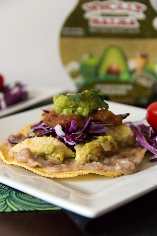 Chicken Avocado Verde Tostados #15MinuteSuppers #OMGuac