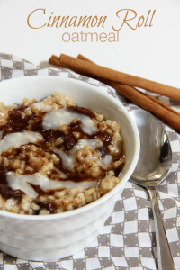 bowl of cinnamon roll oatmeal