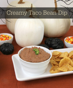 Creamy Taco Bean Dip {3 Ingredients & Gluten Free}