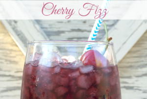 glass of homemade cherry fizz