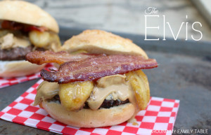 Elvis burger (peanut butter, banana, bacon)