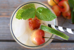 Celebrate summer with a fresh cherry and mint drink. These Cherry Mint Mocktails are sweet, tangy, bubbly and family friendly!