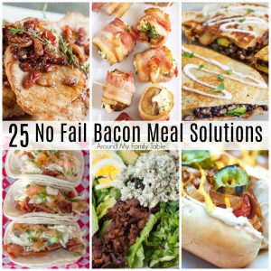 Bacon lovers take note!  Your favorite breakfast meat isn’t just for breakfast anymore!  It can be used to in lots of different ways. Think beyond a traditional BLT sandwich for a bacon-inspired supper with these 25 Best Bacon Recipes.