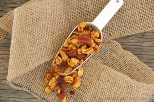 spiced bacon nuts snack mix