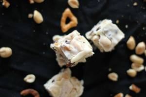 White Chocolate Trail Mix Fudge