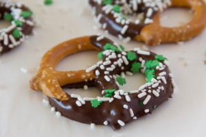 St. Patrick's Day Pretzels are a fun and festive treat that only take a couple minutes to make.