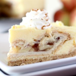 This No Bake Apple Pie Stuffed Cheesecake is probably the world's easiest dessert and couldn't be more impressive!