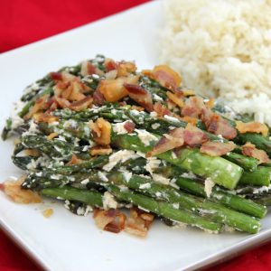 This Asparagus Carbonara is the most rich and decadent asparagus that I've ever had.