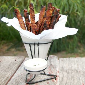 What a fun appetizer! These Bacon-Wrapped Ranch Pretzels are quick and easy to put together for a party.