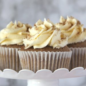 These delicious Pumpkin Pie Spiced Cupcakes are sure to be hit this holiday season.