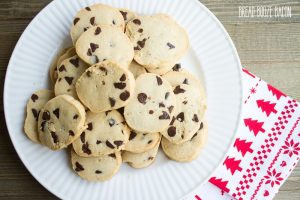 Eggnog Chocolate Chip Butter Cookies are sure to be the hit of your Christmas cookie plate!