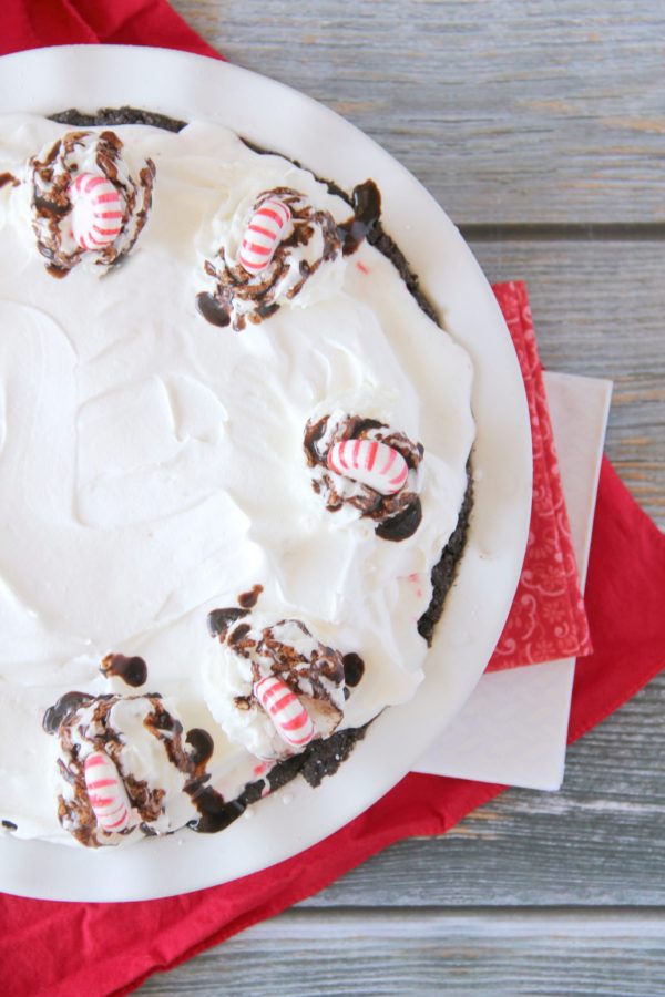 No Bake Chocolate Peppermint Pie - Around My Family Table