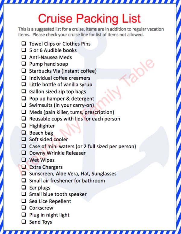 Packing Tips for a Cruise - Around My Family Table