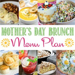 I've put together a simple and delicious Mother's Day Menu Plan this month. It will be perfect for a casual gathering or even a formal brunch with the whole extended family!