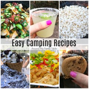 collage of camping recipes