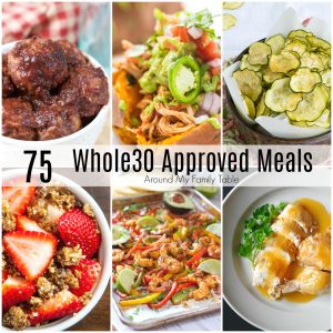 One Month of Whole30 Recipes is all you'll need to successfully complete a round of Whole30.  From delicious suppers to snacks and even a few desserts.  The month will fly by with the help of these recipes! #whole30 #whole30recipes #healthyrecipes