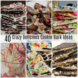 40 Crazy Delicious Cookie Bark Ideas to make on a rainy day, as thank you gifts, holiday gifts, or party favors! The possibilities are endless. #cookiebark #recipes #candybark