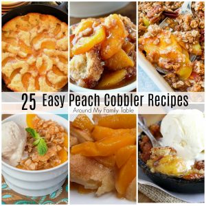 Peach cobbler is one of my favorite desserts of all time. It reminds me of happy family reunions. It reminds me of the simple, carefree summers of my childhood.  I can't wait to  try all these Easy Peach Cobbler recipes this summer!