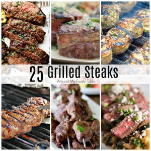 grilled steak collage