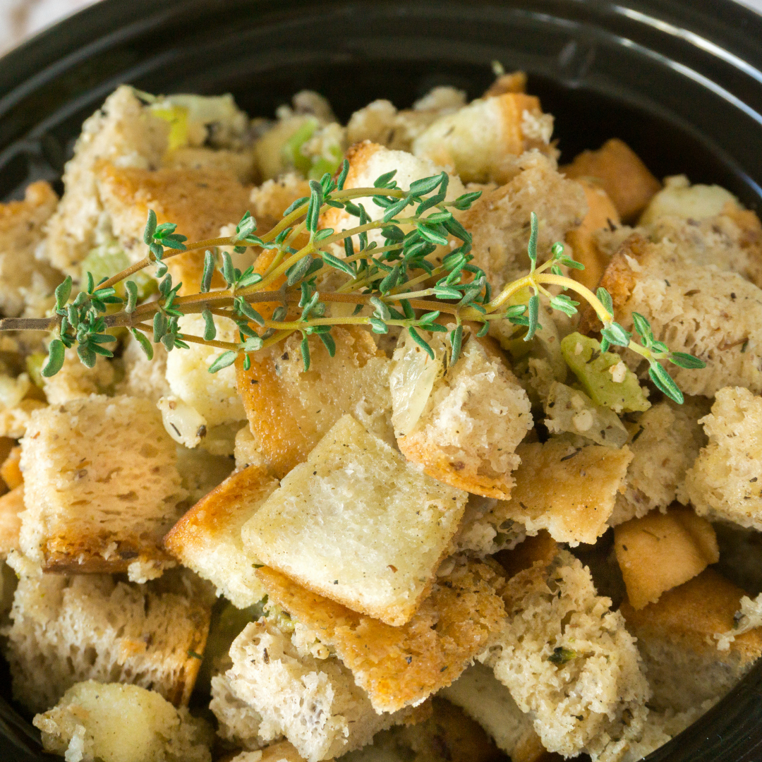 Slow Cooker Christmas Stuffing - Around My Family Table