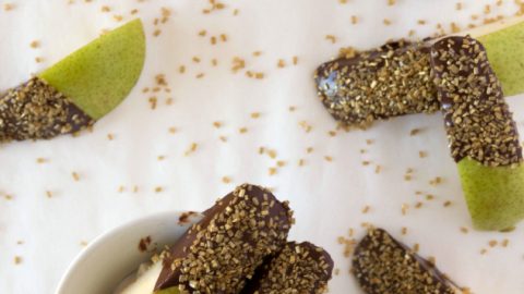 Chocolate Dipped Pears Around My Family Table