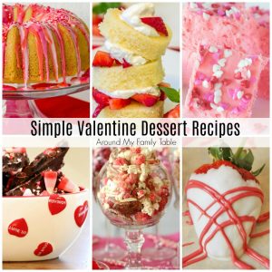 collection of valentine's day desserts