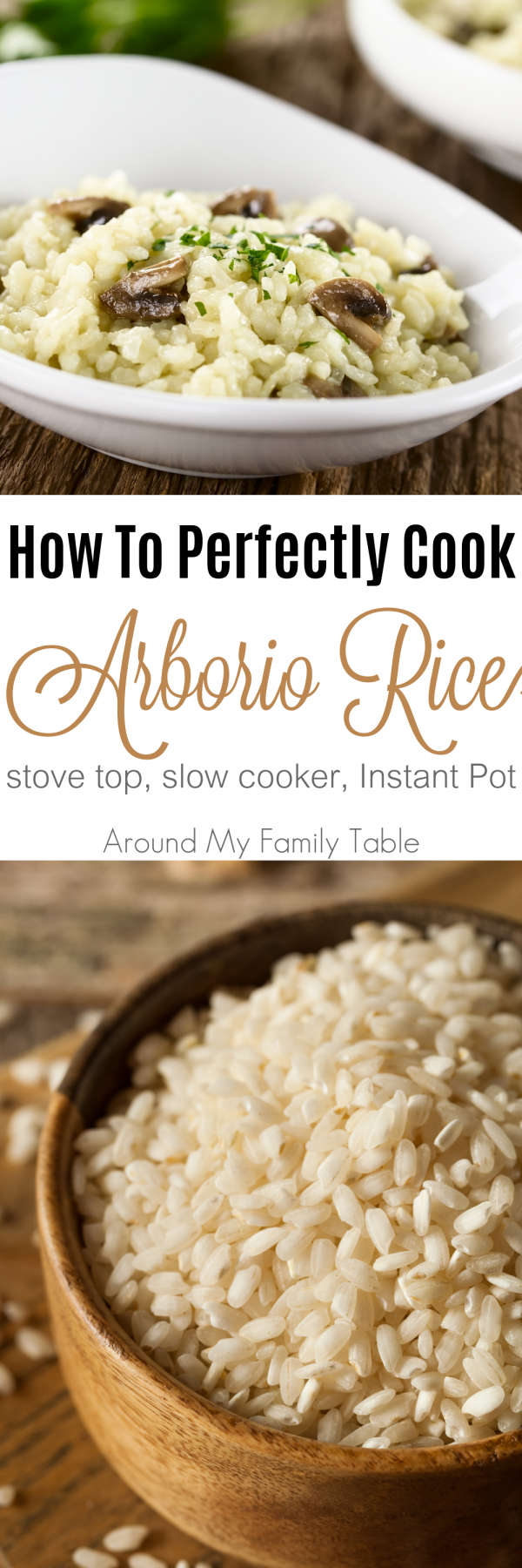 How To Cook Arborio Rice Around My Family Table   Arborio Rice Collage 600x1800 