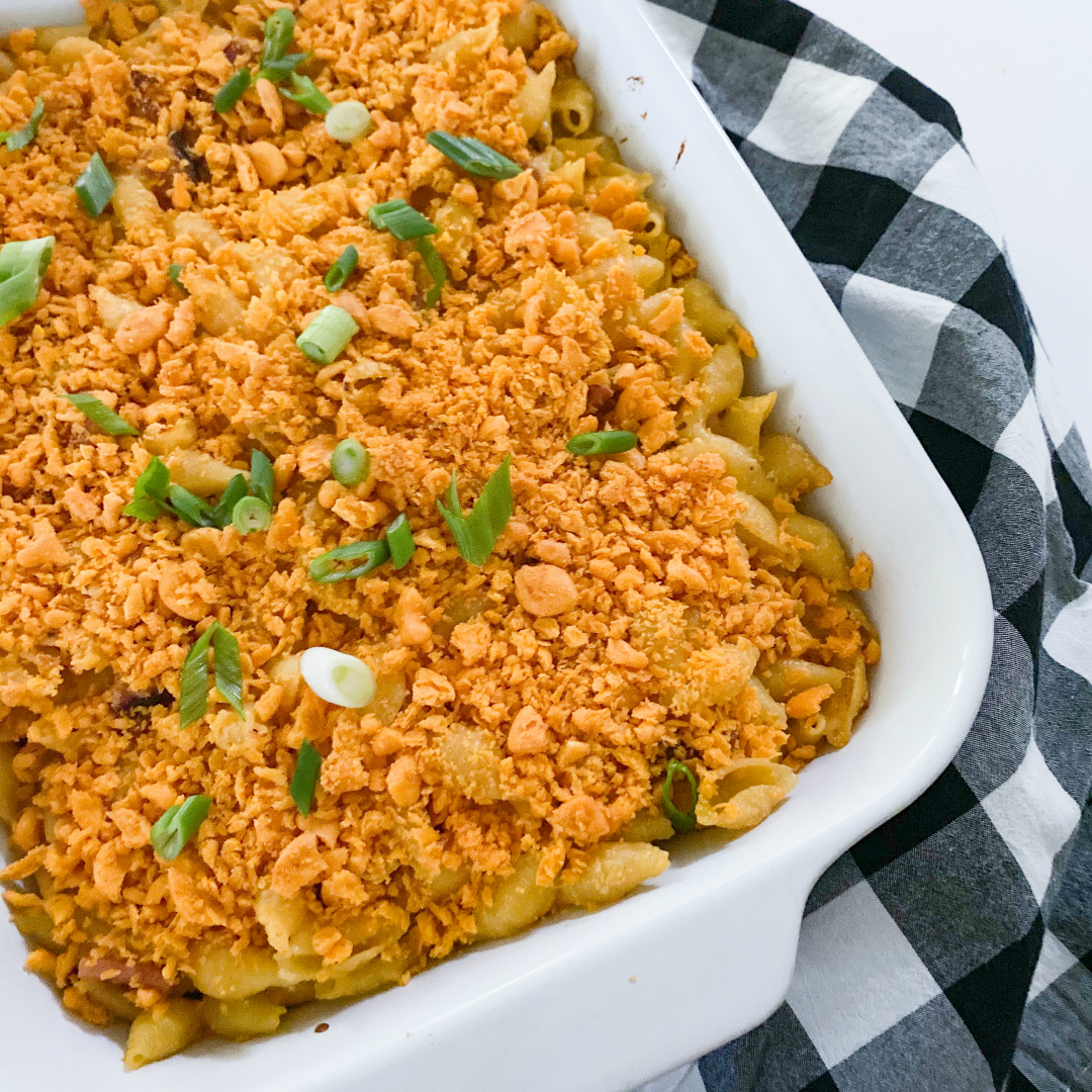 Baked Ham & Cheese Pasta Casserole - Around My Family Table