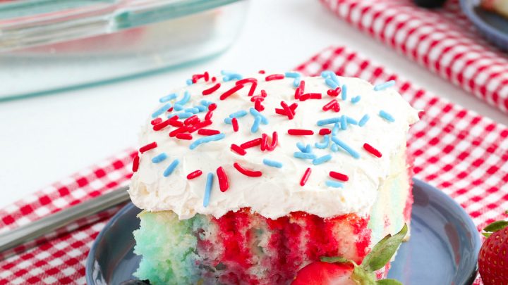 4th of July Cake {with Red & Blue Jello} | The Best Cake Recipes